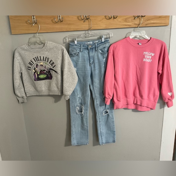 KanCan Other - Girls’ 3 Piece Clothing Bundle: 2 Sweatshirts & KanCan Distressed Jeans